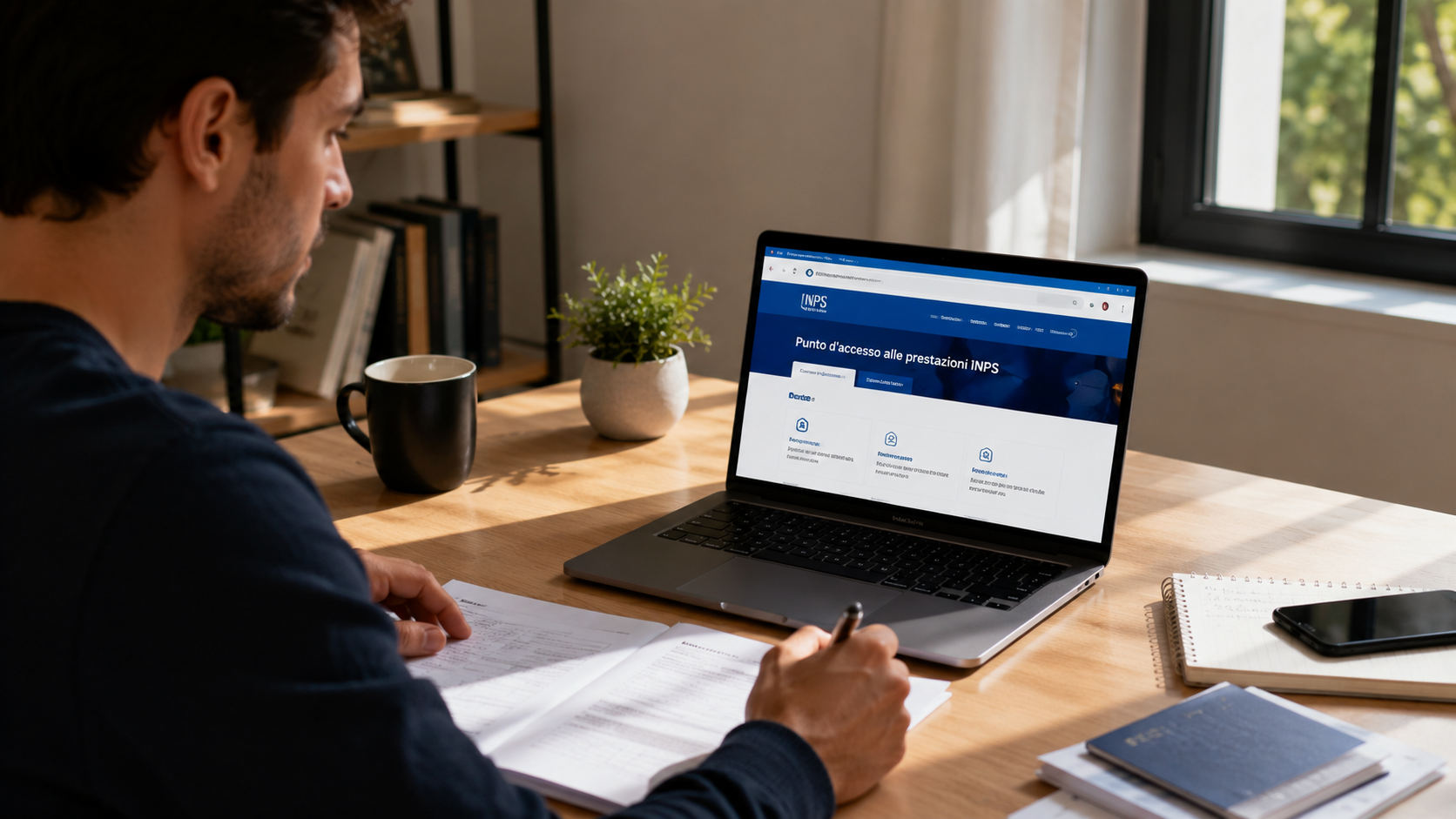 Candidato che compila la domanda di concorso INPS 2026 sul portale inPA da laptop