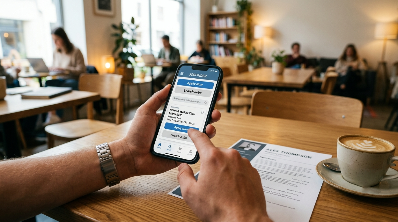 Smartphone con app per la ricerca di lavoro nel 2026
